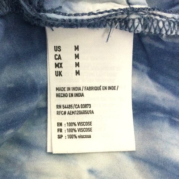 American Eagle Outfitters Tie Dye Ruffle Flare Sleeve V-Neck Lace Up Romper M - Picture 9 of 16